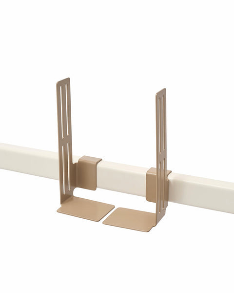 Pedestal Box Mount in Sandstorm, adjustable mounting brackets on a stand tube, on a plain white background
