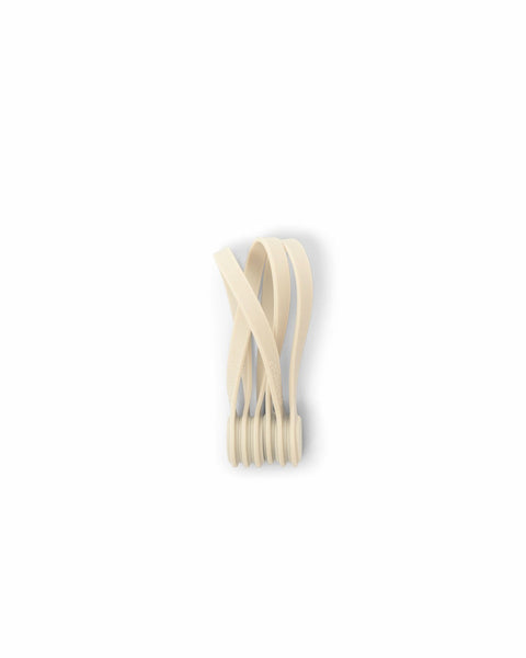 Pedestal Magnetic Cable Ties in Pearl, three magnetic silicone cable ties, on a plain white background