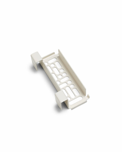 Pedestal Nintendo Switch 2 Mount in Pearl, perforated steel dock cradle, on a plain white background