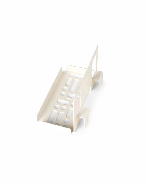 Pedestal PS5 Slim Mount in Pearl, steel PS5 Slim bracket, on a plain white background