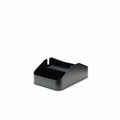 Pedestal Power Bar Tray Double in Charcoal, two-compartment steel cable tray, on a plain white background