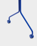 Pedestal Wheels in Ultra Marine, replacement TV stand wheels, fitted to the leg of an Ultra Marine stand