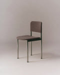 Fredericia Plan Chair front view in Hallingdal 220 light beige upholstery with brushed chrome legs