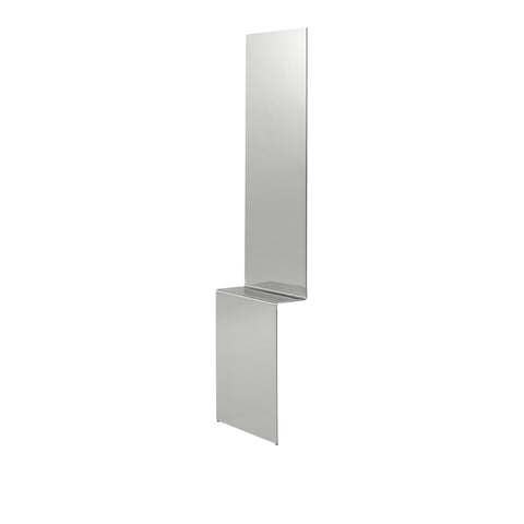 Pleat Mirror by Muuto in polished stainless steel with sculptural folded design full length freestanding mirror