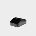 Pedestal Power Bar Tray Double in Charcoal, steel power bar holder with two compartments, seen from above