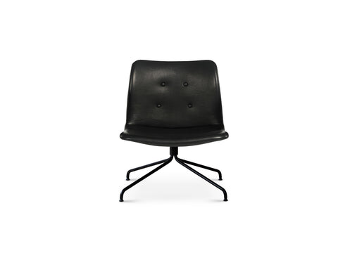 Metal and Leather Scandinavian Lounge Chair