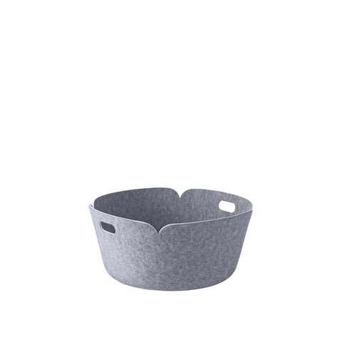 muuto round restore basket in grey meange