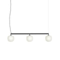 Muuto Rime Rail Lamp in black finish with trio of modern glass shades, Scandinavian minimalist lighting