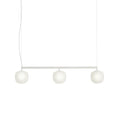 Muuto Rime Rail Lamp in white finish with three minimalist glass pendants, Scandinavian designer lighting