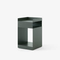 Rotate SC73 Side Table in Hunter Green by &Tradition – functional steel table featuring open shelving and a sleek profile.
