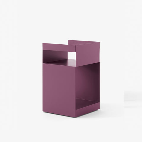 Rotate SC73 Side Table in Plum by &Tradition – sculptural Danish design in rich plum finish, made from folded steel.
