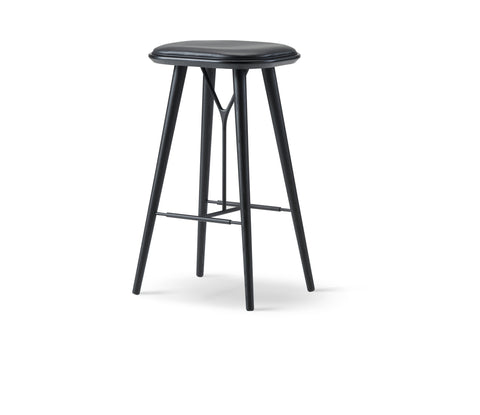 Luxury bar seating – Spine backless stool upholstered in leather