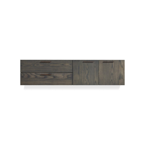 Shale 2 Door / 2 Drawer Wall-Mounted Cabinet by Blu Dot in Smoke, front view