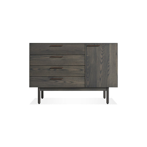 Shale 4 Drawer 1 Door Credenza by Blu Dot in Smoke, front view