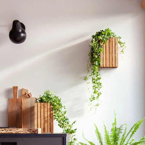 Danish Wood Planters Hanging