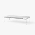 Sett LN12 Coffee Table by &Tradition – Dark Chrome Frame with Bianco Carrara Marble Top