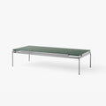 Sett LN12 Coffee Table by &Tradition – Dark Chrome Frame with Verde Guatemala Marble Top