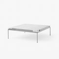 Sett LN13 Coffee Table in Bianco Carrara Marble with Dark Chrome frame by &Tradition