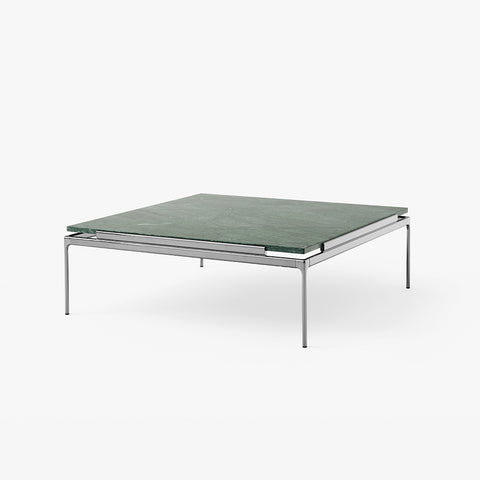 Sett LN13 Coffee Table in Verde Guatemala Marble with Dark Chrome frame by &Tradition
