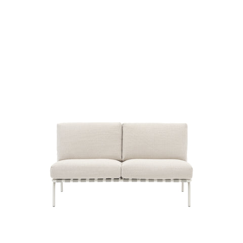 Muuto Settle 2 Seater Sofa in Laze 1 Grey with light grey metal frame