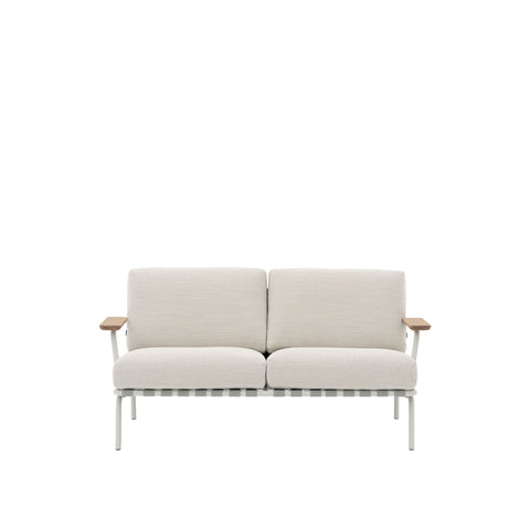 muuto 2 seater outdoor settle sofa in Laze 1 and Grey