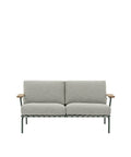 muuto 2 seater outdoor settle sofa in Ribbed Weave 2 and Dark Green