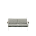 muuto 2 seater outdoor settle sofa in Ribbed Weave 2 and Dark Green