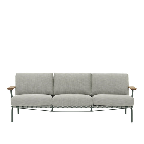 settle 3 seater sofa in Ribbed Weave 2 and Dark Green by muuto 