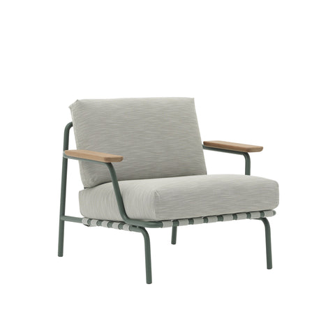 Muuto settle lounge chair in Ribbed Weave 2 and Dark Green