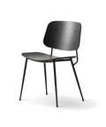 black lacquered oak soborg dining chair designed by borge mogensen for fredericia furniture