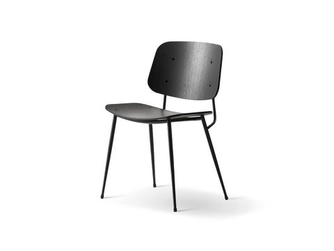 black lacquered oak soborg dining chair designed by borge mogensen for fredericia furniture