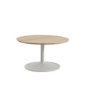 muuto soft coffee table with solid oak top and grey base