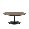 muuto soft coffee table with dark oiled oak top and black base