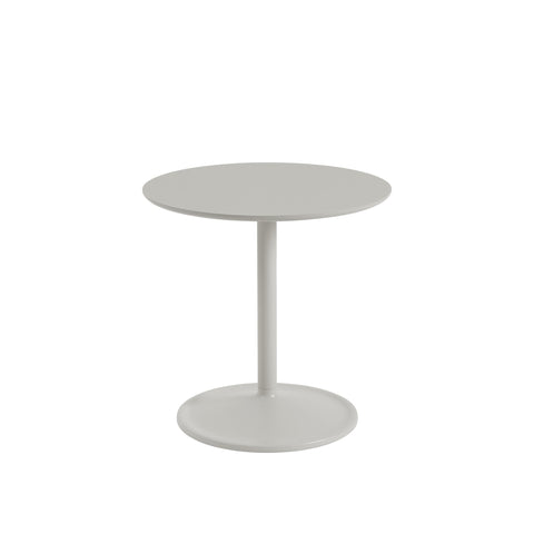 muuto soft side table in grey linoleum top and grey base