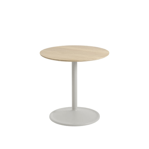 muuto soft side table in solid oak top and grey base