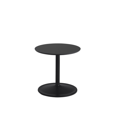 muuto soft side table in black nanolaminate top and black base