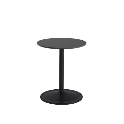 muuto soft side table in black nanolaminate top and black base