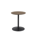 muuto soft side table with oiled smoked oak top and black base