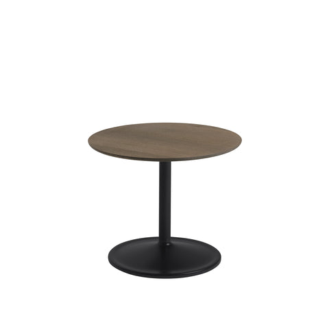 muuto soft side table in oiled smoked oak top and black base