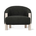 Spadina modern accent chair in Node Nocturne black boucle with solid ash legs