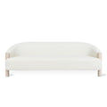 Gus Modern Spadina Sofa in Auckland Willow white bouclé upholstery with rounded back and natural ash wood legs