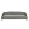 Gus Modern Spadina Sofa in Rosslyn Legacy grey woven fabric with curved barrel back and natural ash wood legs