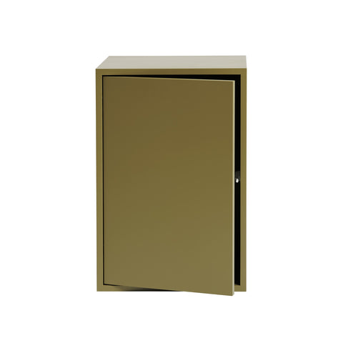 Stacked Storage System Module with Door in Brown Green Size Large by Muuto