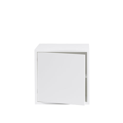 Stacked Storage System Module with Door in White Size Medium by Muuto