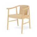 Strand Dining Chair by Gus* Modern in Royal Oak wood with danish cord seat and back on white background