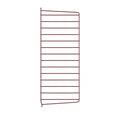String System wall panel in dark red, a steel side panel that mounts to the wall for the String shelving system