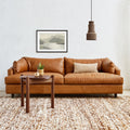 Modern Living Room with italian leather inspired sofa by gus modern