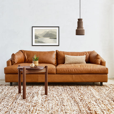 Modern Living Room with italian leather inspired sofa by gus modern