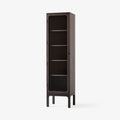 Trace SC87 Cabinet by &Tradition in dark-stained oak with glass door — Scandinavian cabinet design combining warm wood tones and minimalist form.