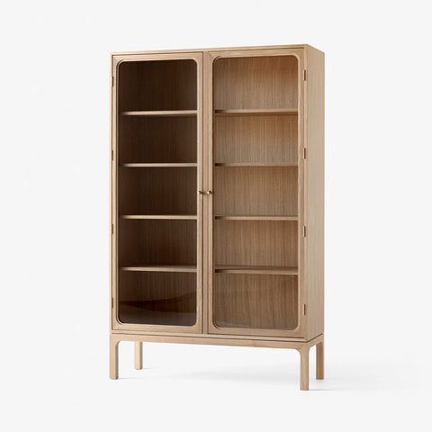 Trace SC88 Cabinet by &Tradition – Oak Veneer with Clear Glass Doors